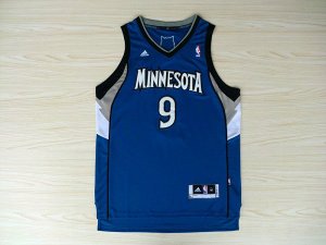 Maillot De Basket Minnesota Timberwolves Ricky Rubio 9 Tissus Sportif Fans Edition Bleu